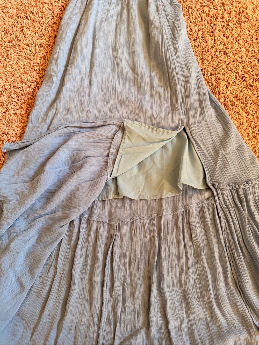 Hollister Light Blue Puff Sleeve Maxi Dress - Picture 3 of 7